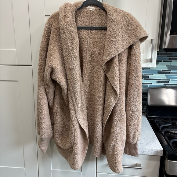 Hem & Thread fuzzy knit open front hooded cardigan sweater - Picture 4 of 8